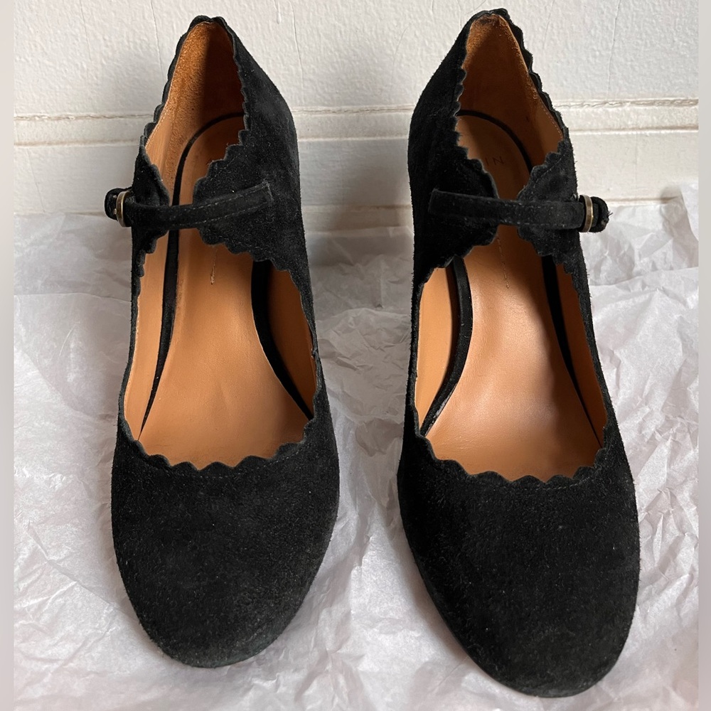 Aerin Mary Jane black suede heels 7.5 - Picture 4 of 14